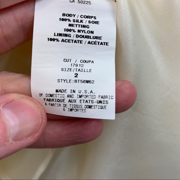 ABS Collection By Allen Schwartz 100% Silk Strapless Dress Size 2 - Picture 11 of 12